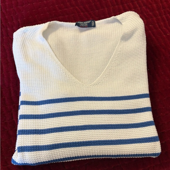 Saint James, Classic Knit Top, Blue & White, 100% cotton, size 6 - Picture 2 of 13